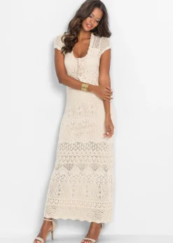 Online Vestido maxi de croché Mujer Vestidos|Ropa De Punto