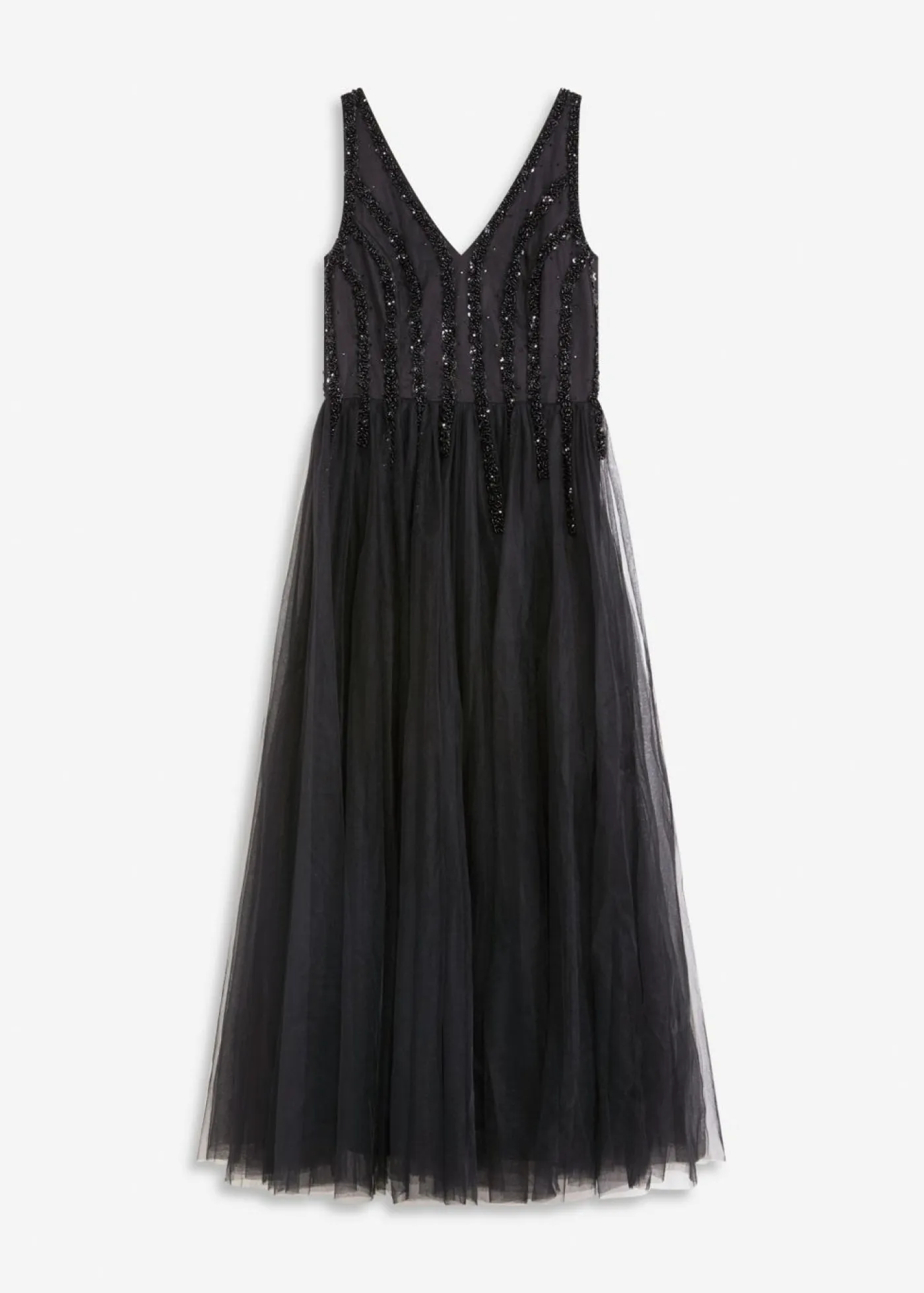 Vestido maxi de tul fino con bordado de lentejuelas Mujer Vestidos|Ropa Elegante