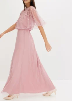 Outlet Vestido maxi de tul fino con bordado de lentejuelas Mujer Ropa Elegante