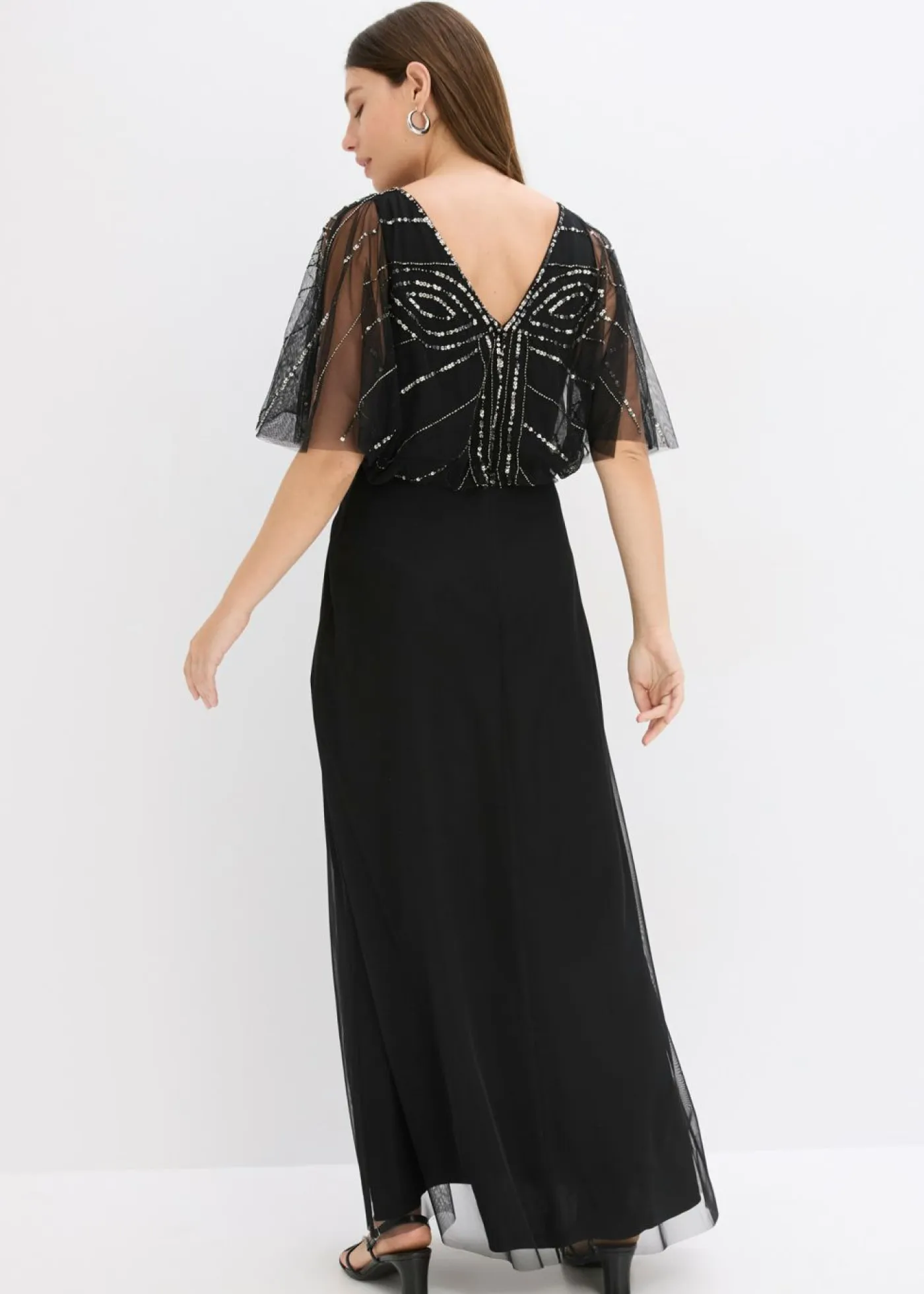 Discount Vestido maxi de tul fino con bordado de lentejuelas Mujer Vestidos|Tallas Pequeñas
