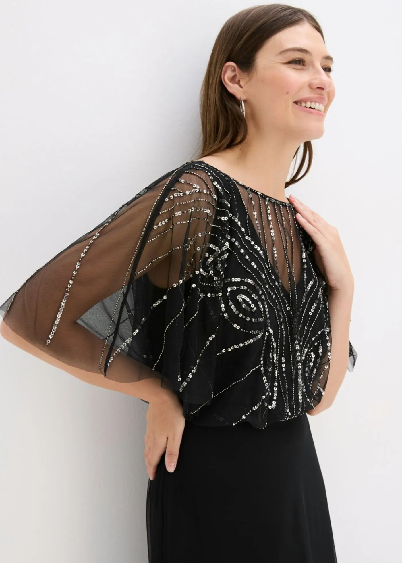Discount Vestido maxi de tul fino con bordado de lentejuelas Mujer Vestidos|Tallas Pequeñas