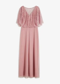 Online Vestido maxi de tul fino con bordado de lentejuelas Mujer Vestidos|Tallas Pequeñas