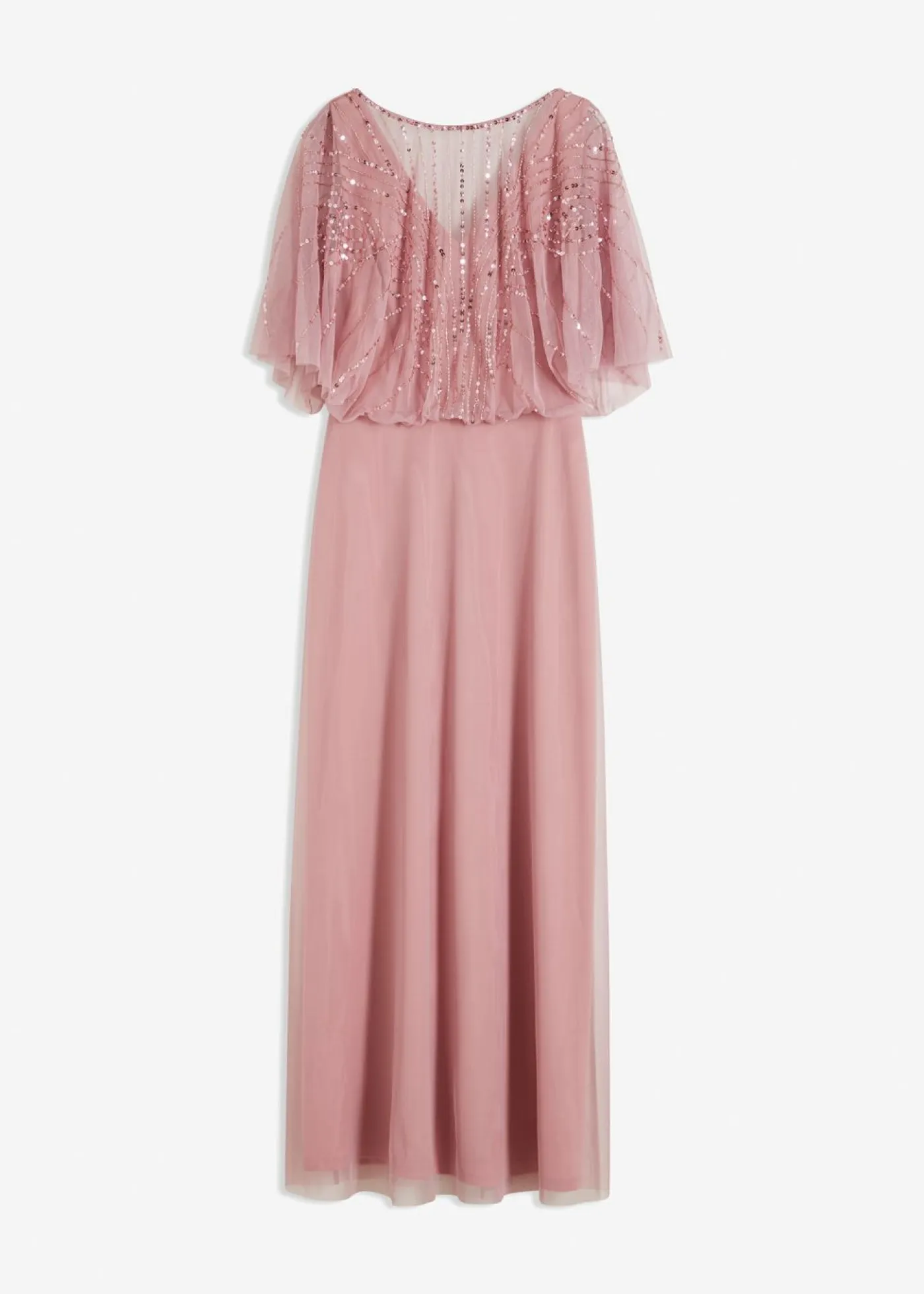 Online Vestido maxi de tul fino con bordado de lentejuelas Mujer Vestidos|Tallas Pequeñas