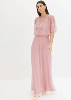 Online Vestido maxi de tul fino con bordado de lentejuelas Mujer Vestidos|Tallas Pequeñas