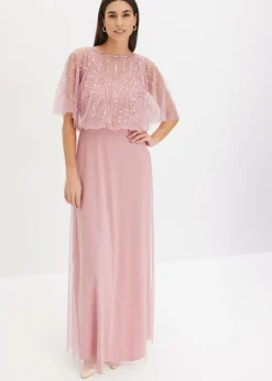 Online Vestido maxi de tul fino con bordado de lentejuelas Mujer Vestidos|Tallas Pequeñas