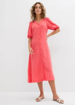 Discount Vestido midi acampanado con mangas abullonadas Mujer Vestidos