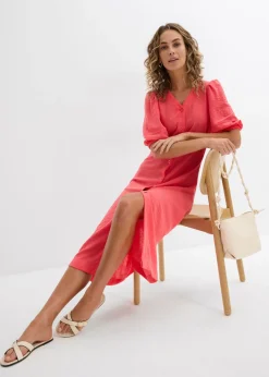 Discount Vestido midi acampanado con mangas abullonadas Mujer Vestidos