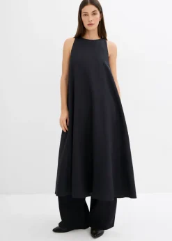 Online Vestido midi acampanado de mezcla de viscosa Mujer Esenciales|Vestidos