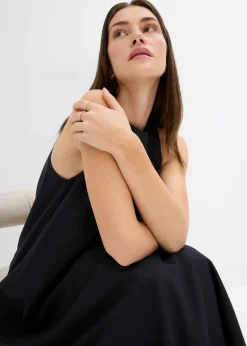 Online Vestido midi acampanado de mezcla de viscosa Mujer Esenciales|Vestidos