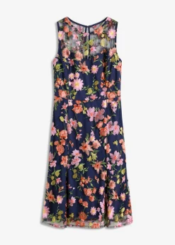 Clearance Vestido midi con bordado floral Mujer Vestidos|Ropa Elegante