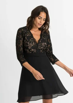 Vestido midi con encaje Mujer Vestidos|Ropa Elegante