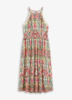 Vestido midi con encaje Mujer Vestidos