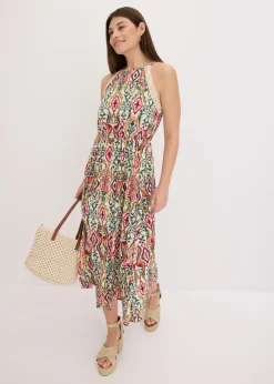 Vestido midi con encaje Mujer Vestidos