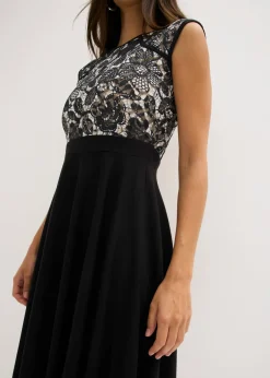 Vestido midi con encaje Mujer Vestidos|Novedades