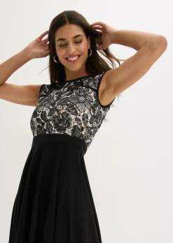 Vestido midi con encaje Mujer Vestidos|Novedades
