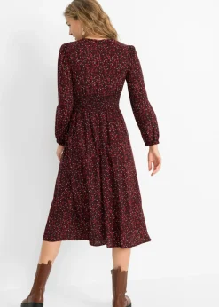 Vestido midi con estampado de flores Mujer Vestidos