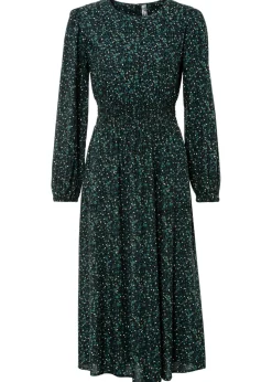 Vestido midi con estampado de flores Mujer Vestidos