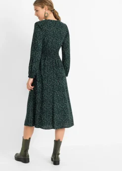 Vestido midi con estampado de flores Mujer Vestidos