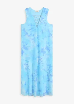 Vestido midi con malla Mujer Vestidos