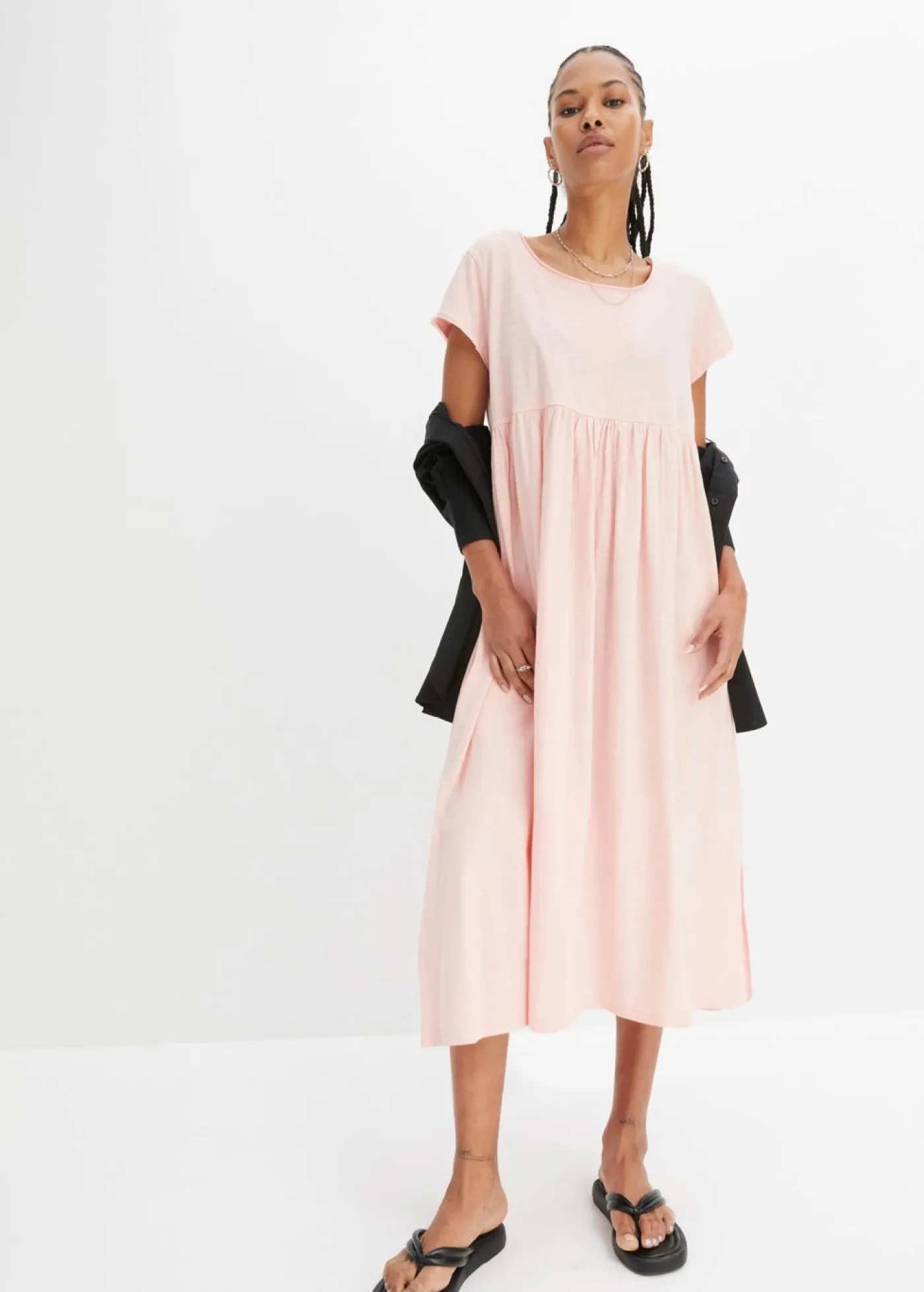 Best Vestido midi de algodón orgánico puro Mujer Tallas Pequeñas|Novedades