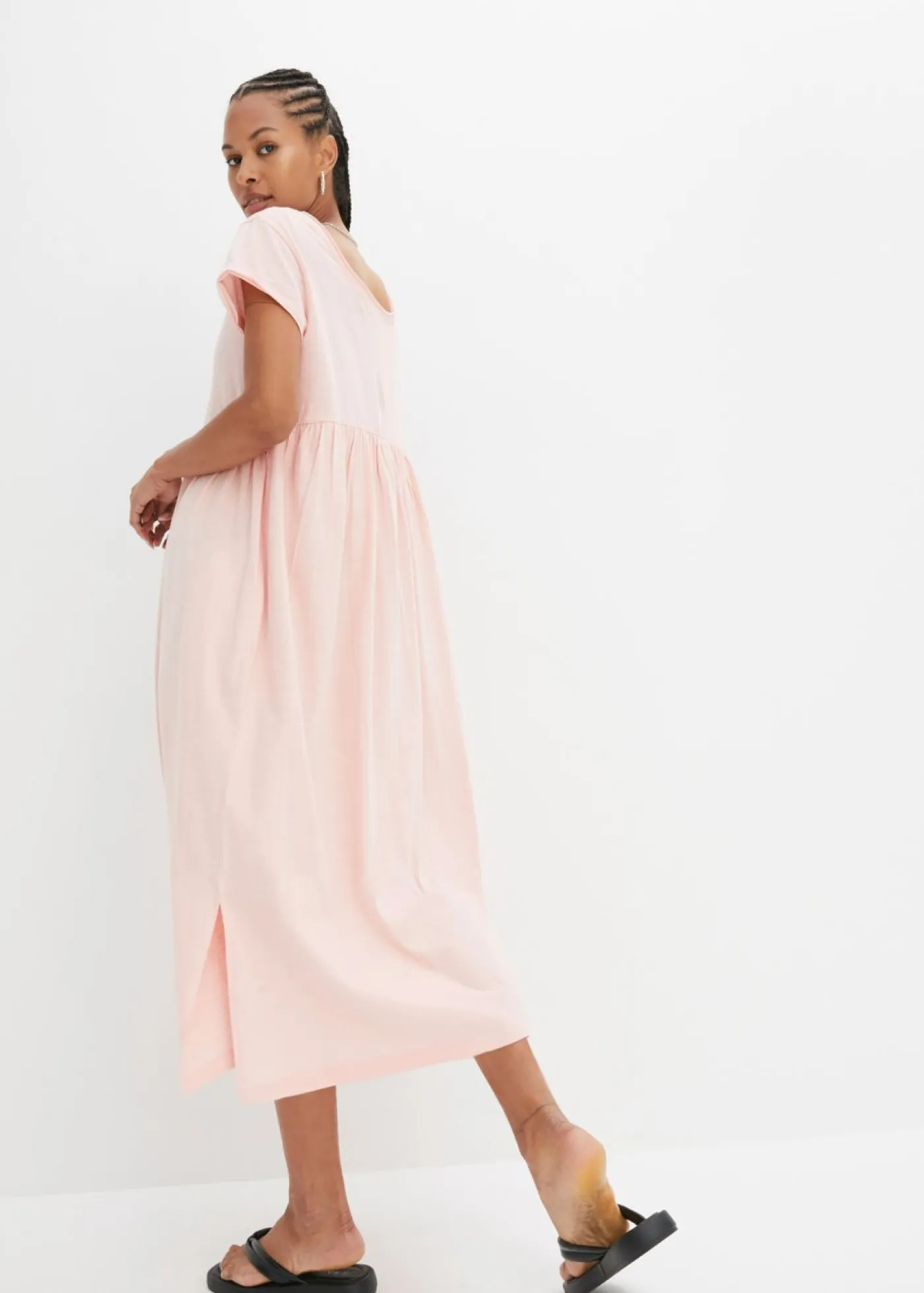 Best Vestido midi de algodón orgánico puro Mujer Tallas Pequeñas|Novedades