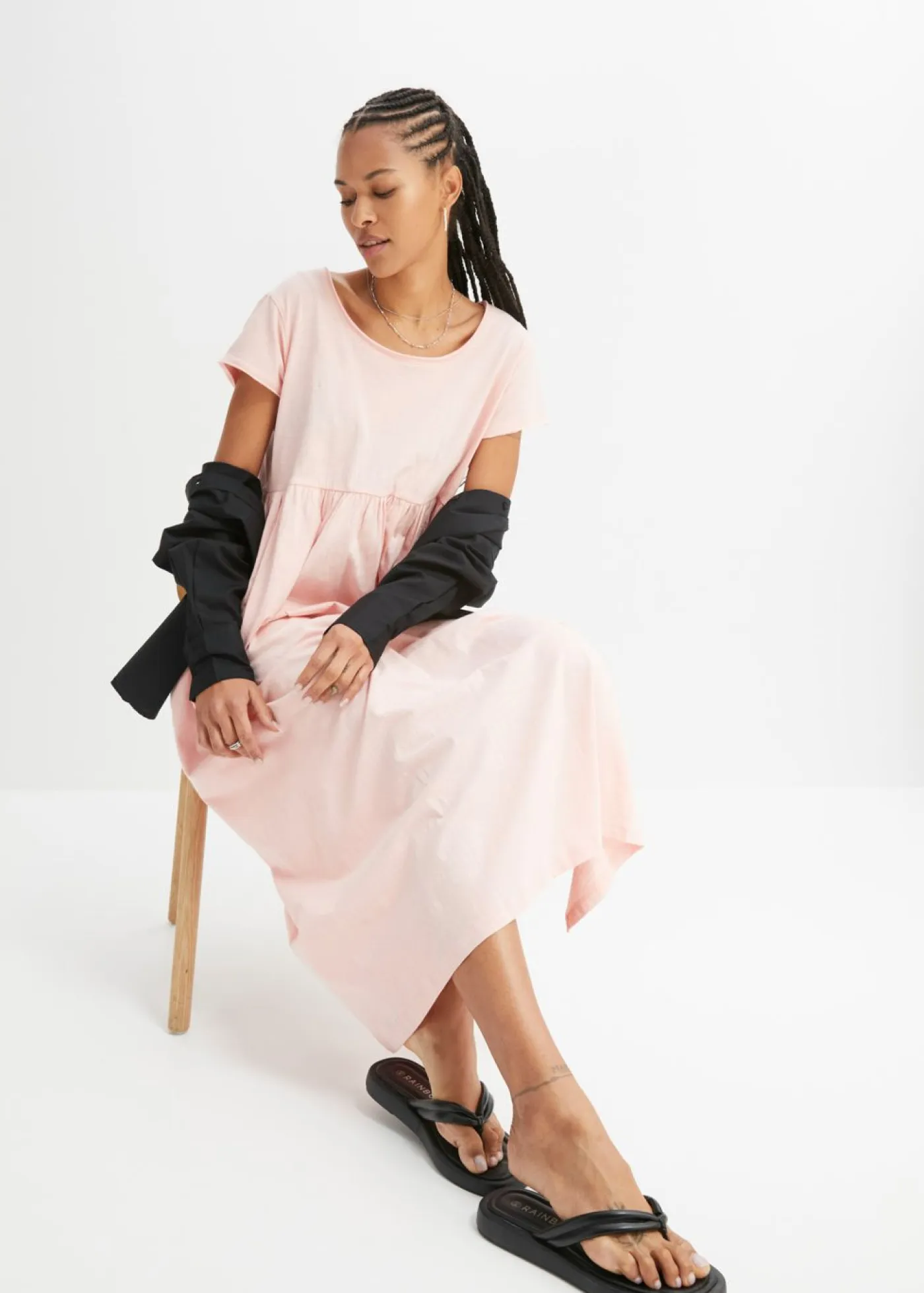 Best Vestido midi de algodón orgánico puro Mujer Tallas Pequeñas|Novedades