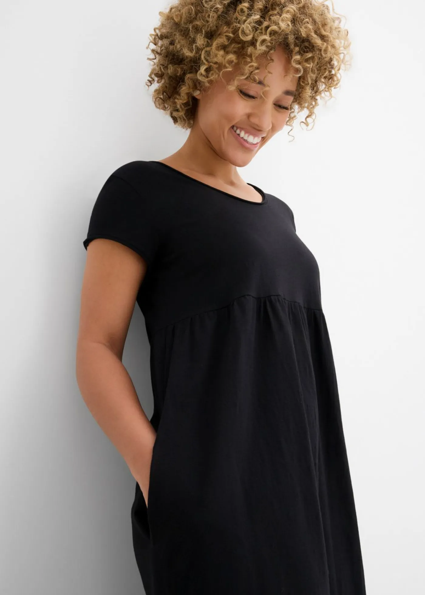 New Vestido midi de algodón orgánico puro Mujer Vestidos|Tallas Pequeñas