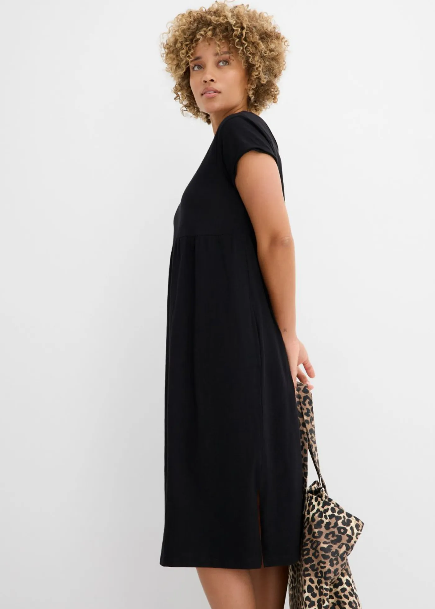 New Vestido midi de algodón orgánico puro Mujer Vestidos|Tallas Pequeñas