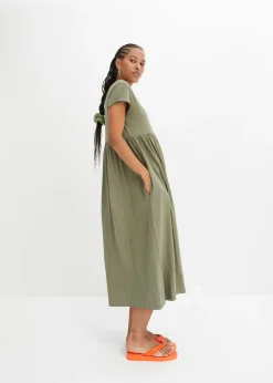 Online Vestido midi de algodón orgánico puro Mujer Vestidos|Tallas Pequeñas