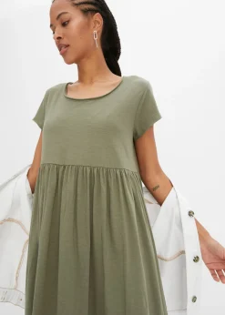 Online Vestido midi de algodón orgánico puro Mujer Vestidos|Tallas Pequeñas