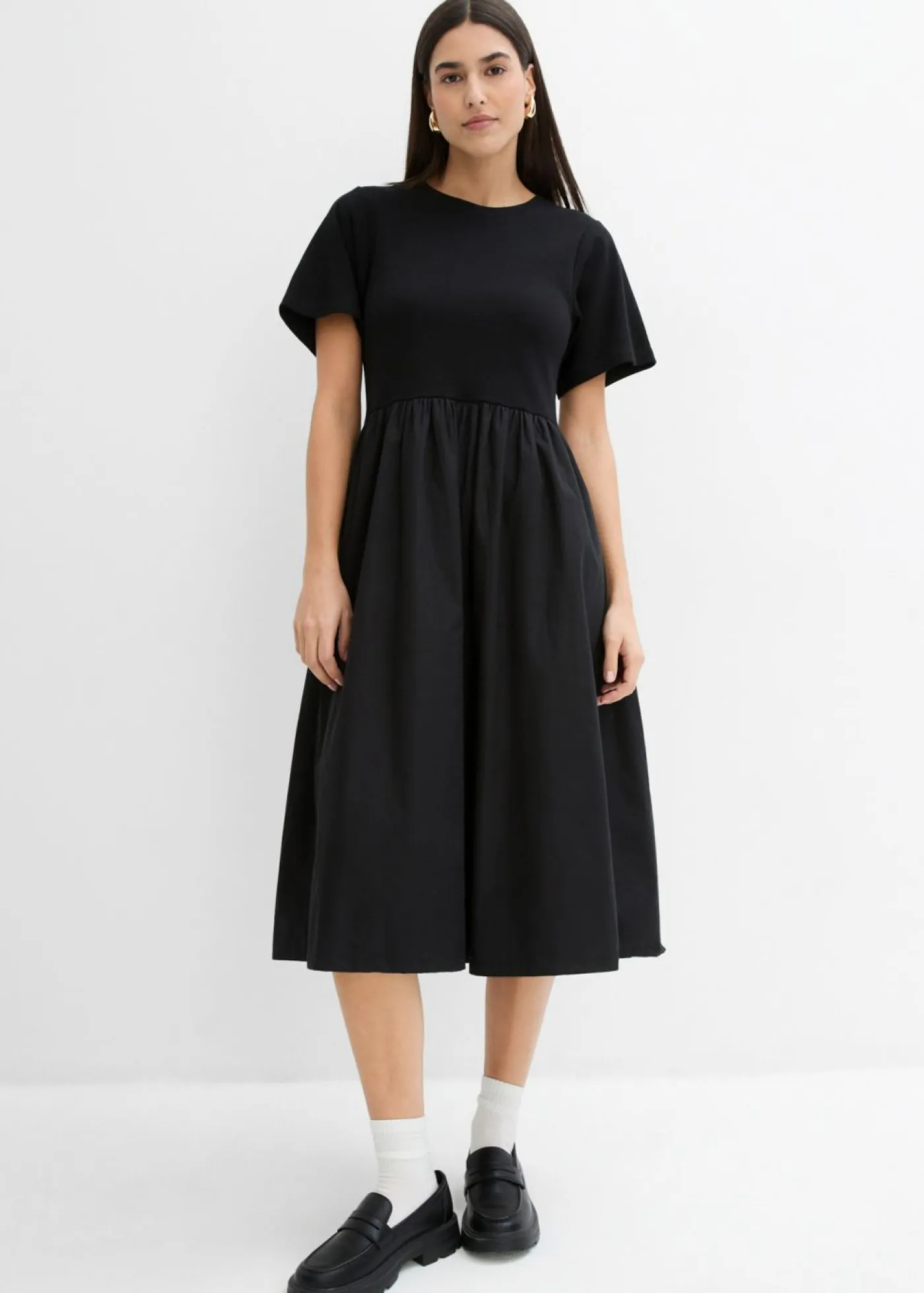 Sale Vestido midi de algodón puro Mujer Esenciales|Vestidos