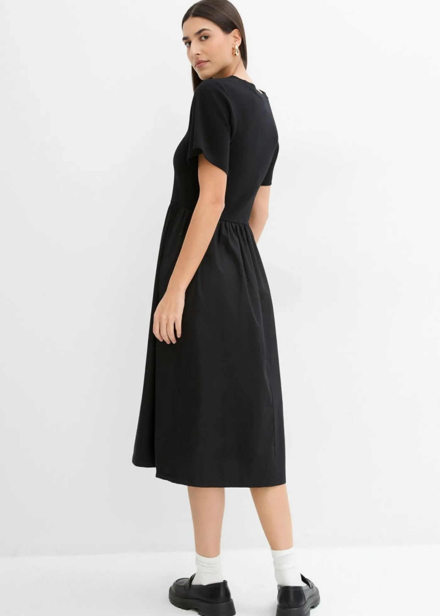Sale Vestido midi de algodón puro Mujer Esenciales|Vestidos