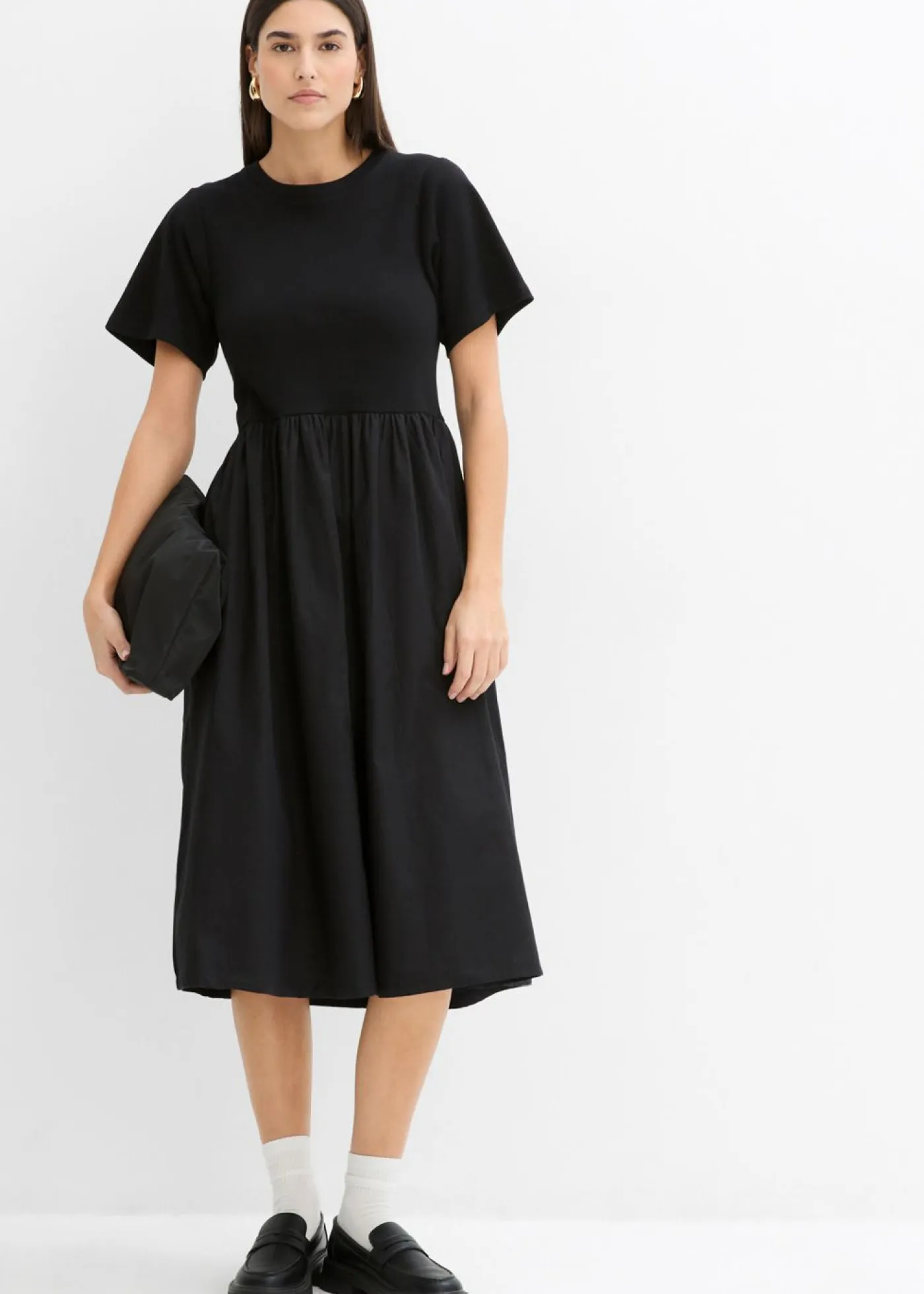 Sale Vestido midi de algodón puro Mujer Esenciales|Vestidos