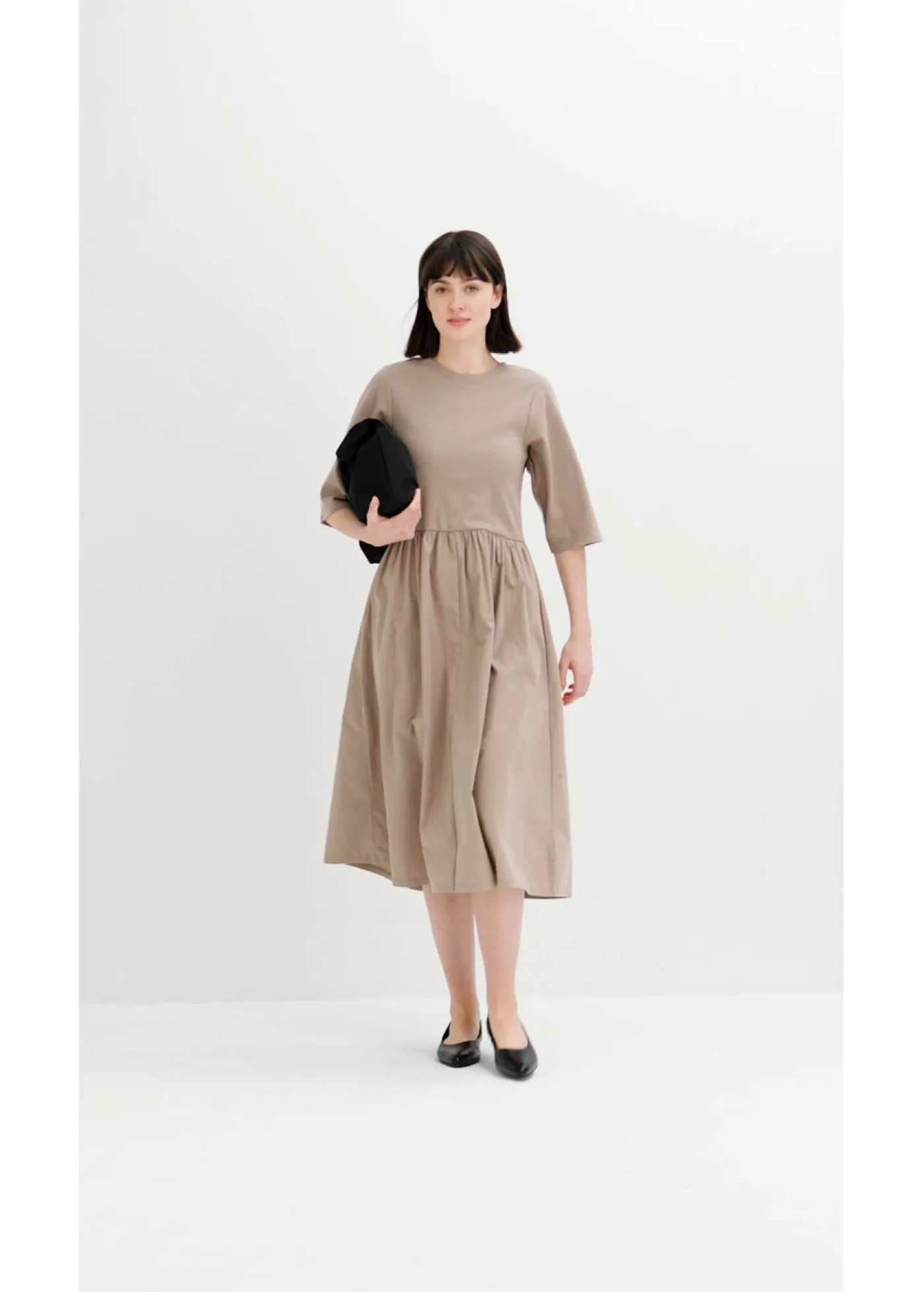 Discount Vestido midi de algodón puro Mujer Esenciales|Vestidos