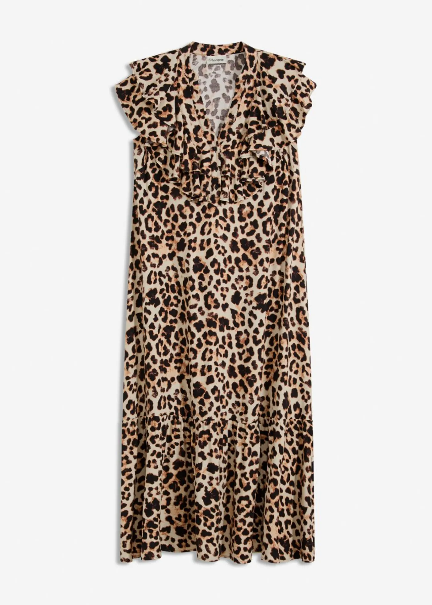Hot Vestido midi de crepé estructurado con volantes Mujer Vestidos