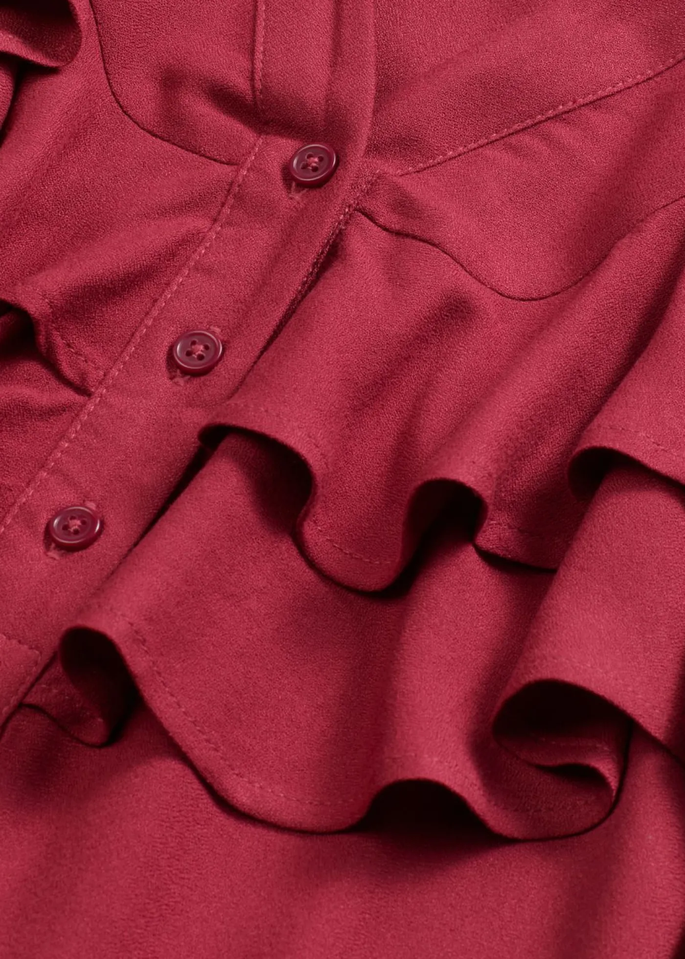 Sale Vestido midi de crepé estructurado con volantes Mujer Vestidos