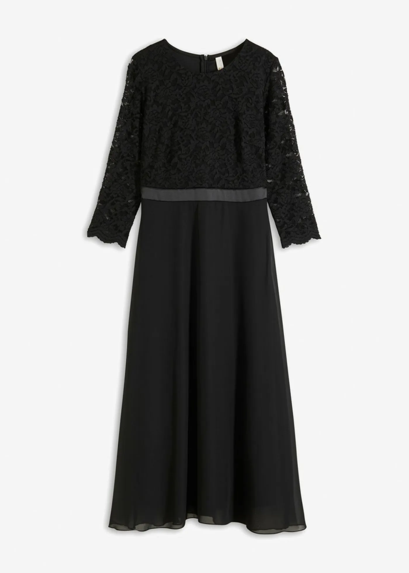 Sale Vestido midi de gasa fina con parte superior de encaje Mujer Tallas Pequeñas|Ropa Elegante