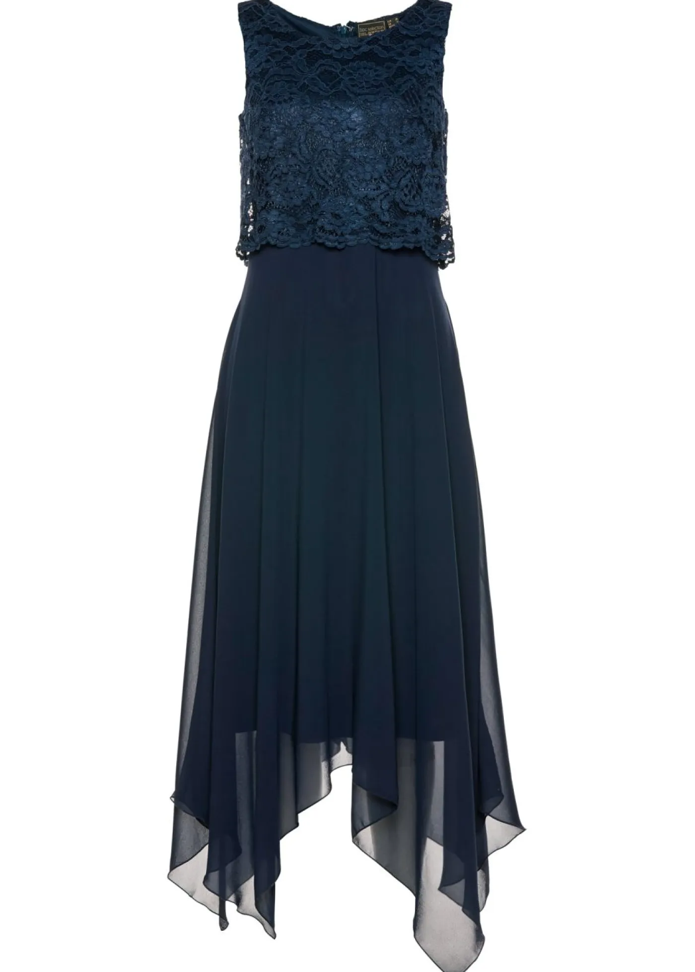 Sale Vestido midi de gasa fina con encaje Mujer Vestidos|Tallas Pequeñas