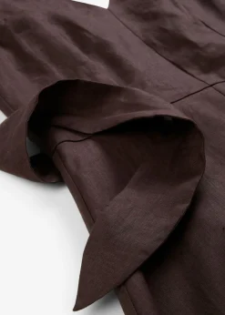 Clearance Vestido midi de lino puro Mujer Premium|Vestidos