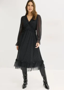 Best Vestido midi de malla Mujer Vestidos