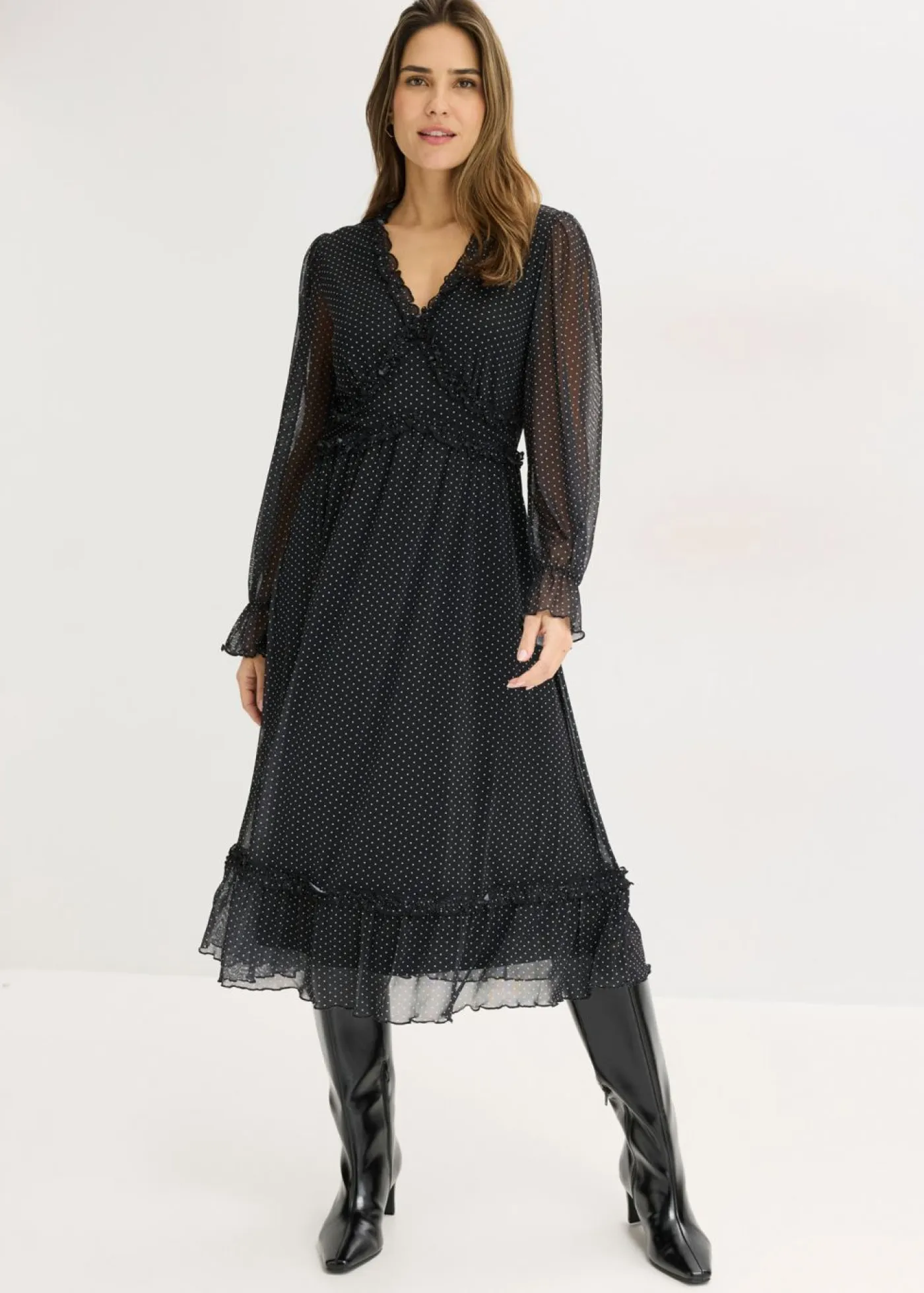 Best Vestido midi de malla Mujer Vestidos