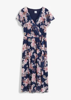 Best Vestido midi de malla estampado Mujer Vestidos