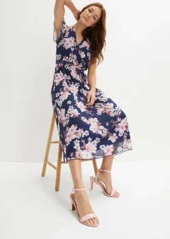Best Vestido midi de malla estampado Mujer Vestidos