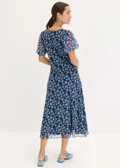 Discount Vestido midi de malla estampado Mujer Vestidos|Tallas Pequeñas