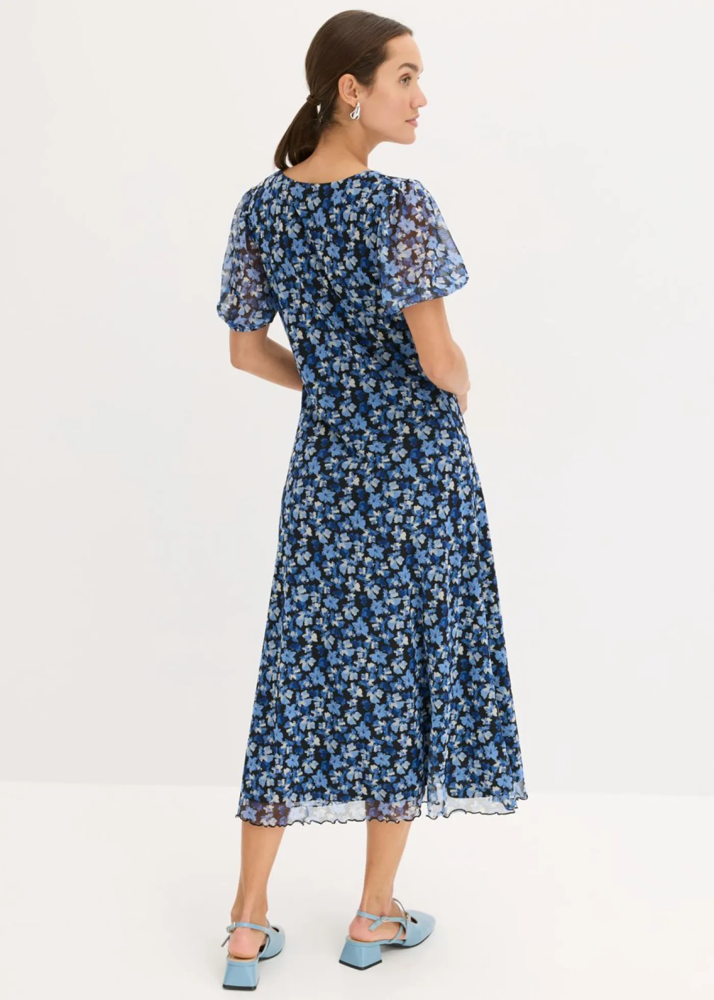 Discount Vestido midi de malla estampado Mujer Vestidos|Tallas Pequeñas