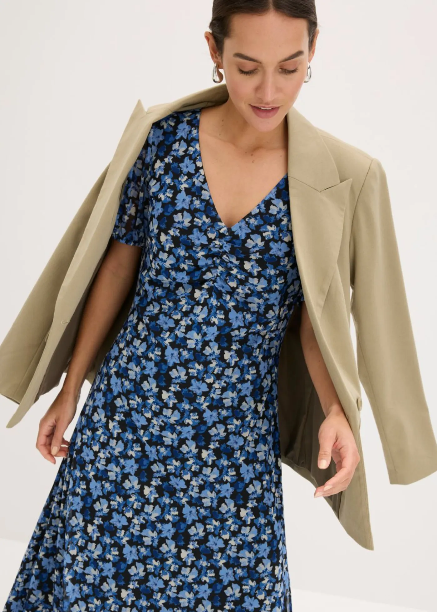 Discount Vestido midi de malla estampado Mujer Vestidos|Tallas Pequeñas