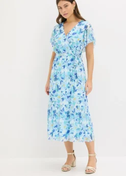 Vestido midi de malla suave Mujer Vestidos|Novedades