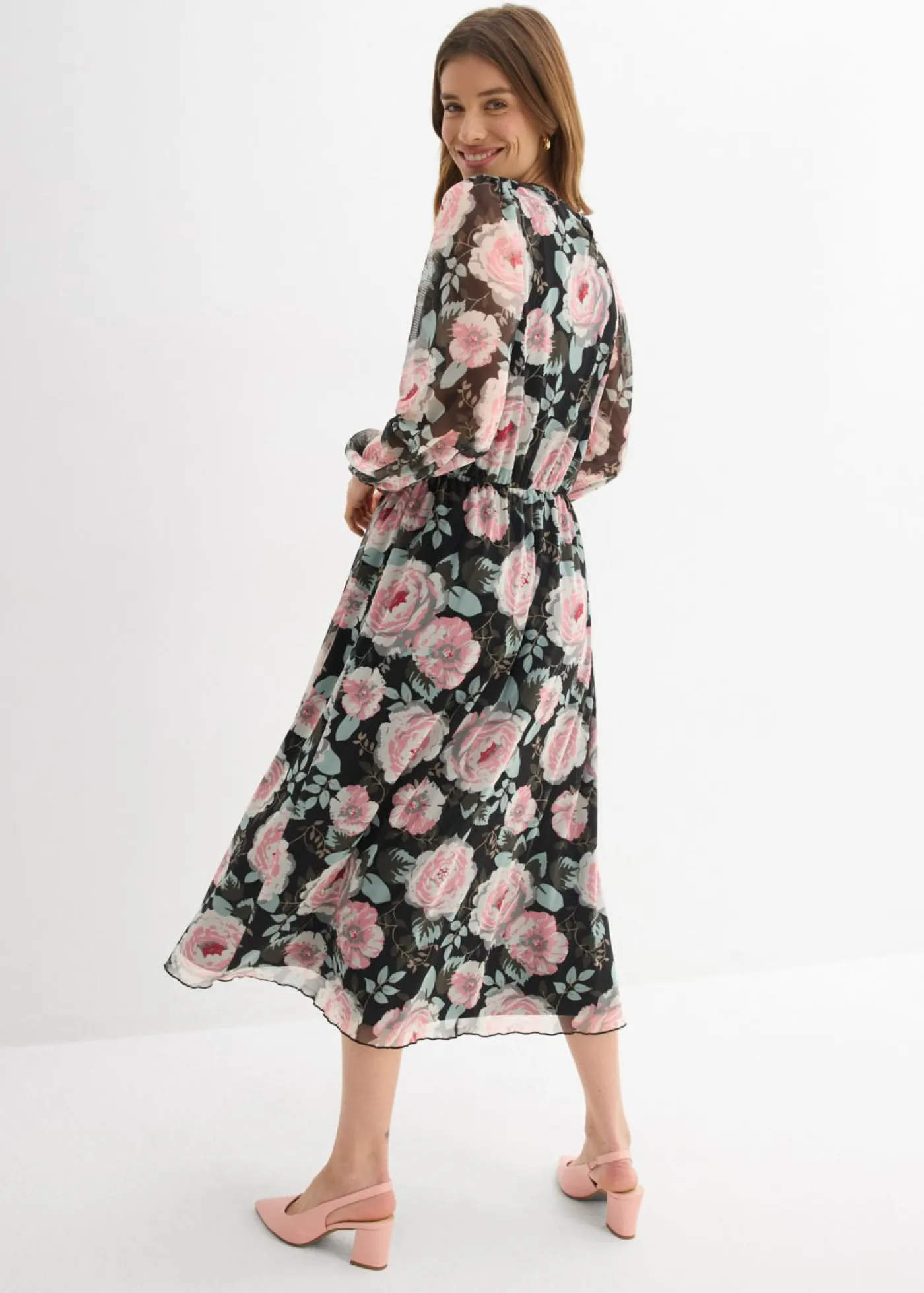 Clearance Vestido midi de malla suave Mujer Vestidos|Novedades