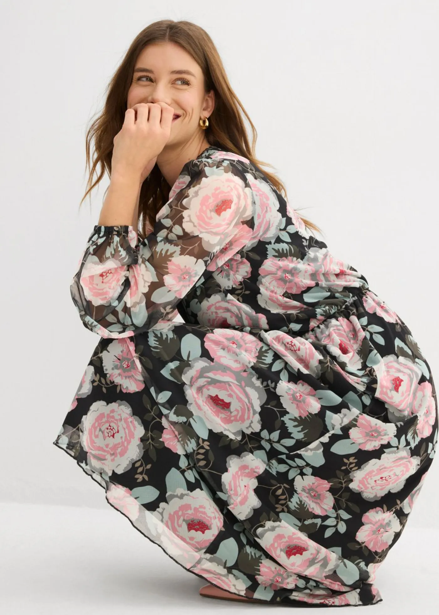 Clearance Vestido midi de malla suave Mujer Vestidos|Novedades