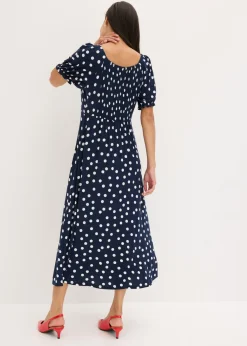 Sale Vestido midi de mezcla de viscosa Mujer Vestidos|Novedades